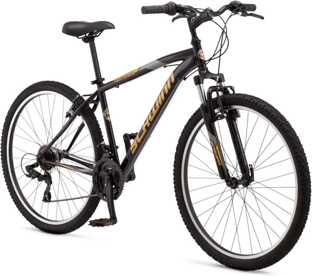 Schwinn High Timber Mountain Bike for Adult Youth Men Women Boys Girls, 24 to 29-Inch Wheels, 7 or 21-Speeds, Front Suspension, Aluminum and Steel Frame Options