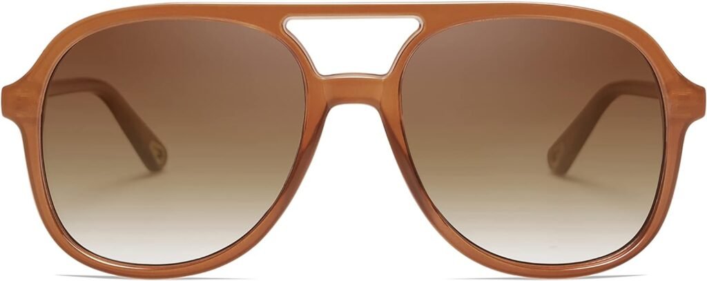 SOJOS Retro Polarized Aviator Sunglasses for Women Men Classic 70s Vintage Trendy Square Aviators