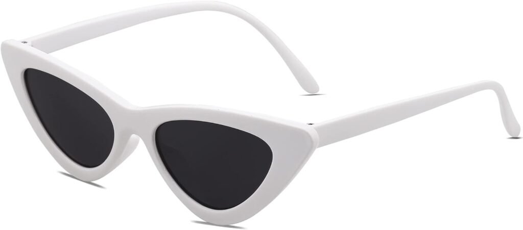 SOJOS Retro Vintage Narrow Cat Eye Sunglasses for Women Clout Goggles Plastic Frame SJ2044