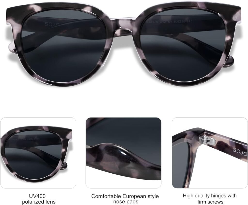 SOJOS Round Polarized Sunglasses for Women Fashion Trendy Style UV Protection Lens Sunnies Sunglasses SJ2175