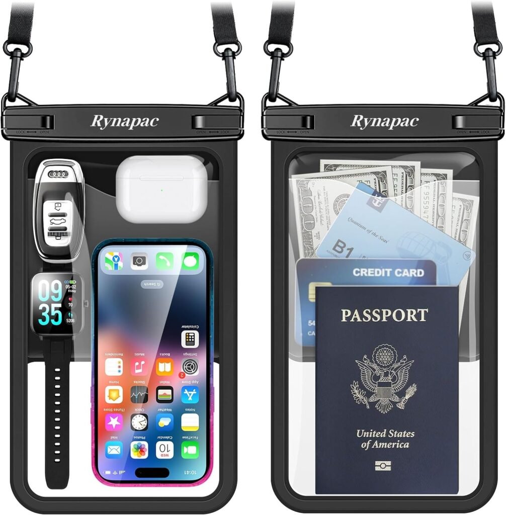 [Up to 10] Large Waterproof Phone Pouch Bag - 2Pack Waterproof Phone Case for iPhone 15 Pro Max 14 13 12 Galaxy S23 S22 S21, IPX8 Cell Phone Water Protector Pouch Beach Essentials Vacation Must Haves